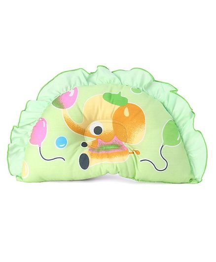 Montaly Frill Border Neck Support Pillow - Green