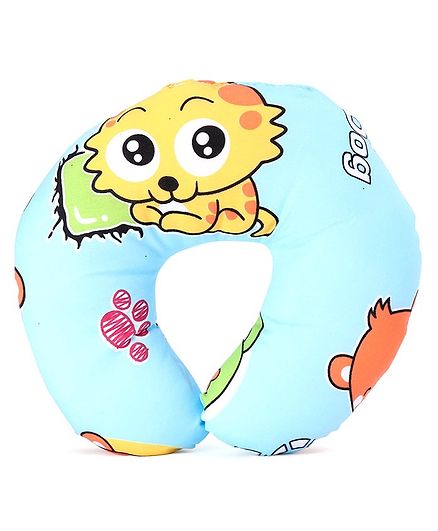 Montaly Baby Neck Protector Pillow Animal Print - Blue