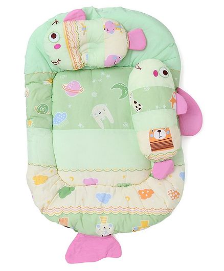 Montaly Fish Shaped Baby Bedding Set - Green