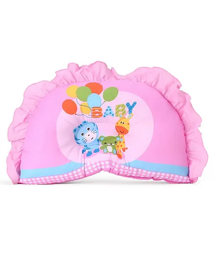 Montaly Frill Border Neck Support Pillow Balloon Print - Pink