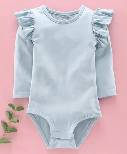 Bloom Up Full Sleeves Onesie - Sky Blue