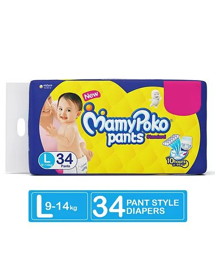 MamyPoko Standard Pant Style Diapers Large - 34 Pieces