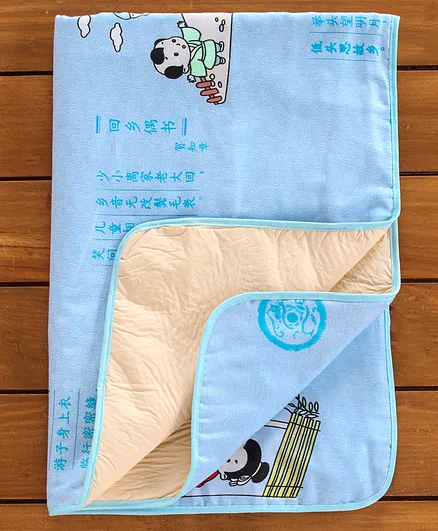 Printed Diaper Changing Mat - Blue