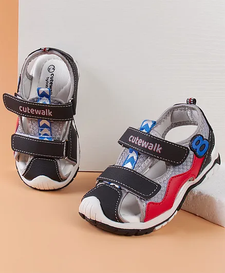 Cute Walk by Babyhug Sandals - Grey