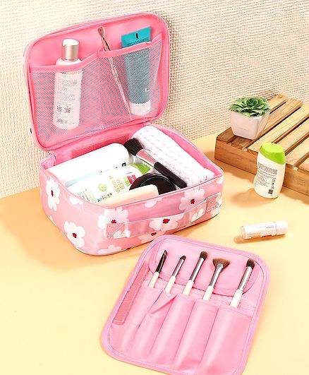 Retangular Shape Multiutility Pouch Floral Print - Pink