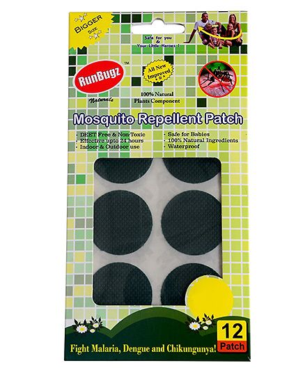 RunBugz Mosquito Repellent Patch Green - Pack Of 12