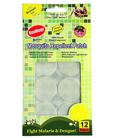 RunBugz Mosquito Repellent Patch White - Pack of 12