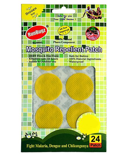 RunBugz Mosquito Repellent Patch Yellow - Pack of 24
