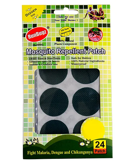 RunBugz Mosquito Repellent Patch Green - Pack Of 24