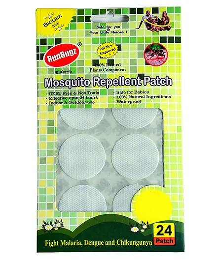 RunBugz Mosquito Repellent Patch White - Pack of 24