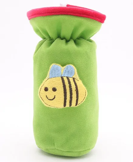 Babyhug Velour Plush Bottle Cover Honeybee Motif Large -  Fits upto 330 ml