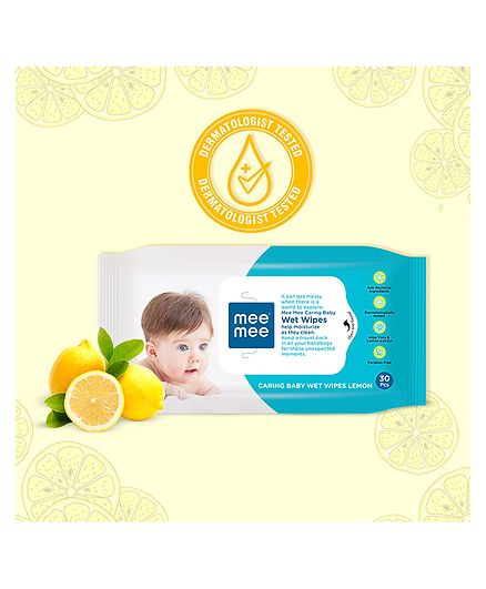 Mee Mee Baby Wet Wipes Lemon Fragrance - 30 Pieces