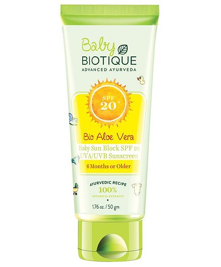 Biotique Bio Aloe Vera Sun Block Sunscreen SPF 20 - 50 gm
