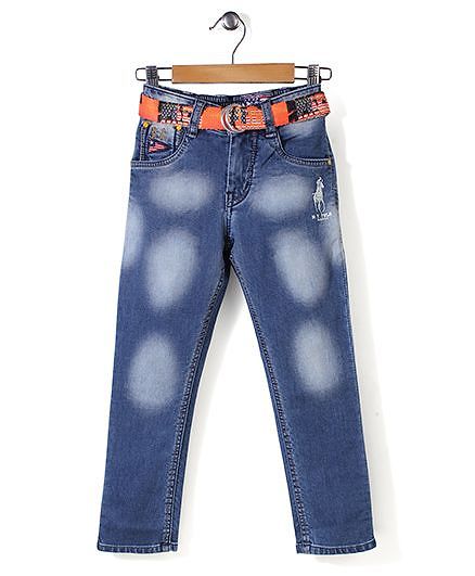 New York Polo Academy Dual Tone Jeans With Belt