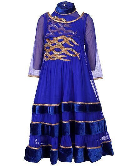 Babyhug Halter Neck Tiered Dress With Shrug - Studded Diamond
