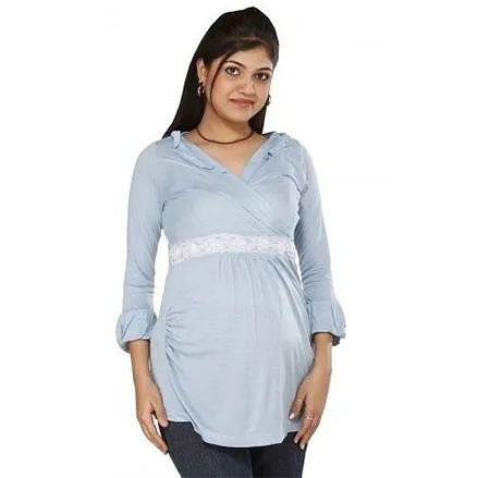 Morph Maternity Top Quarter Sleeves - Blue