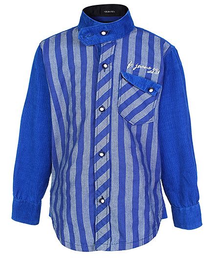 Finger Chips Full Sleeves Shirt - Stripes Print
