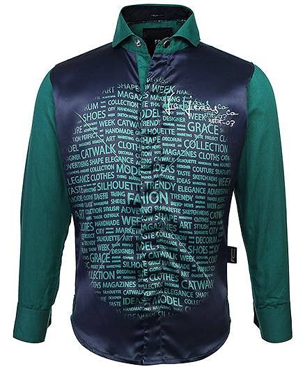 Finger Chips Full Sleeves Shirt Solid Sleeves - Text Print