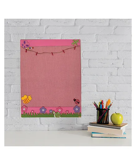 Kidoz Bulletin Board Notice Soft Board For Kids Butterfly Vertical - Pink