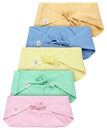 Tinycare Triangle Cloth Nappy Multicolor Large - Pack Of 5