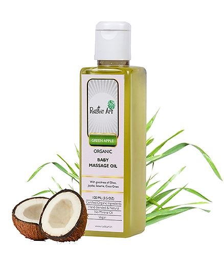 Rustic Art Green Apple Organic Baby Massage Oil Rustic Art Green Apple Organic Baby Massage Oil