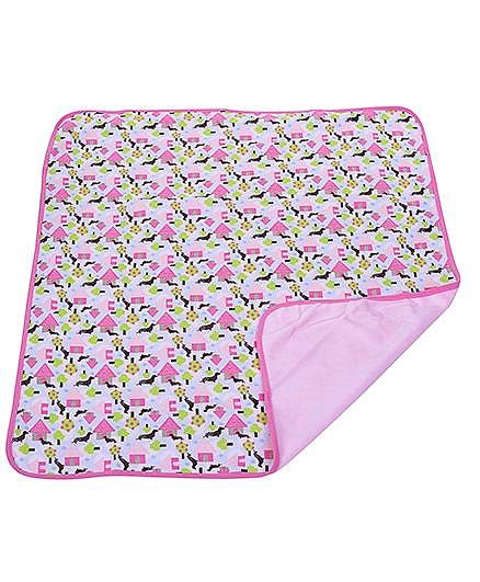 Piccolo Bambino Reversible Wrapper House Print - Pink