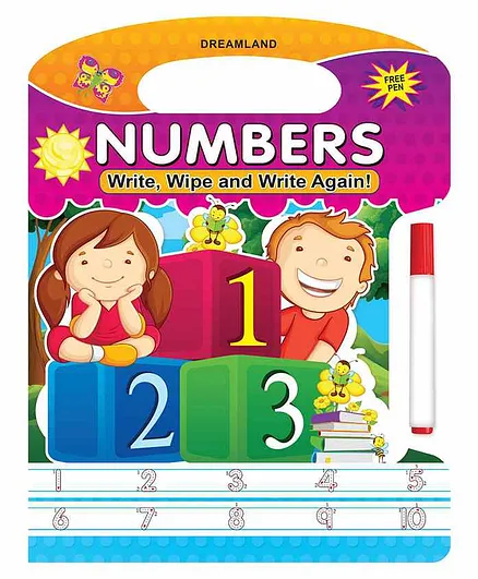 Dreamland Numbers Write and Wipe Book ( With Free Pen )