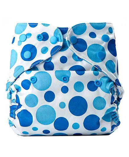 Bumberry Cloth Diaper Cover With One Bamboo Insert - Blue Dots