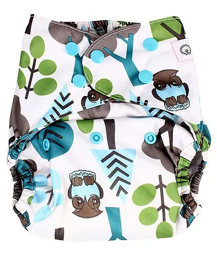 Bumberry Cloth Diaper Cover With One Bamboo Insert - Trees