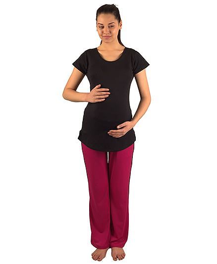 Morph Maternity Active Wear Set - Black And Pink