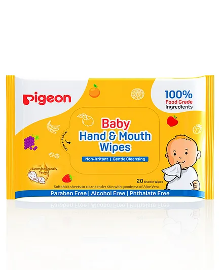 Pigeon Hand And Mouth Wipes Pack Of 2 - 20 Pieces Each