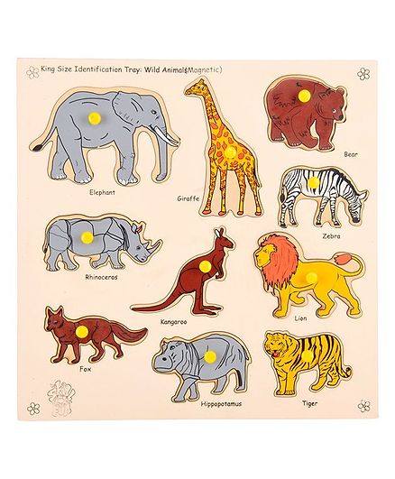 Skillofun Wooden Magnetic Kingsize Wild Animals Puzzles - 10 Pieces