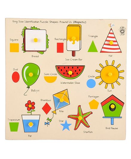 Skillofun Wooden Magnetic Kingsize Shapes Puzzles - 10 Pieces