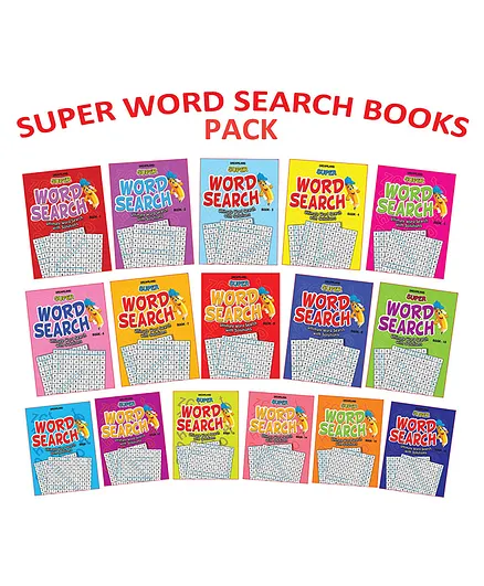 Dreamland Super Word Search 16 Books Pack for Children - 192 Pages in each Book with Solutions, 3072 Pages