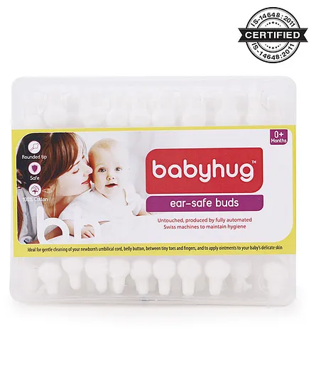 Babyhug Cotton Buds with Ear Drum Protection - 55 Pieces