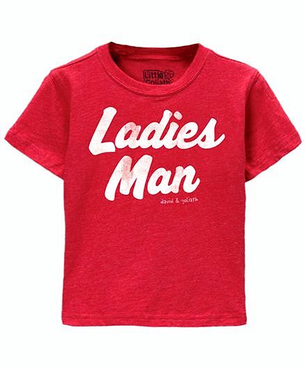 Toddler Tee Caption Print Ladies Man - Vintage Red