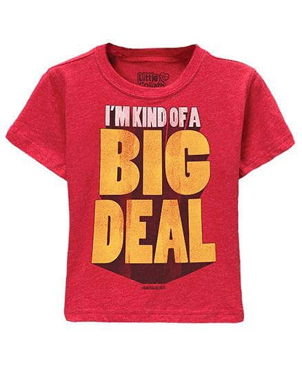 Toddler Tee Caption Print I'm Kind Of A Big Deal - Vintage Red