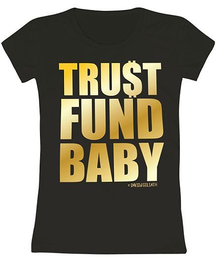 Toddler Tee Caption Print Trust Fund Baby - Black