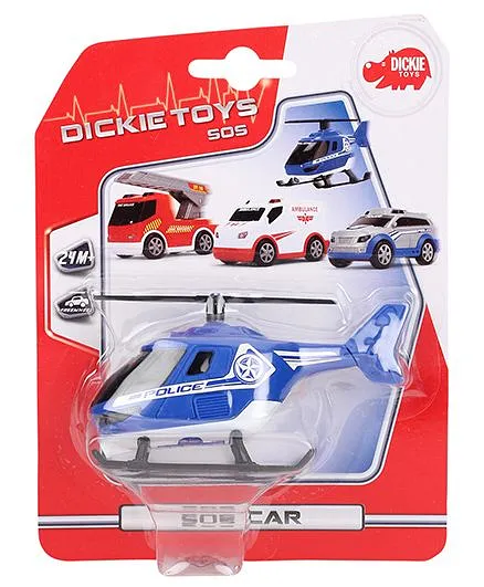 Dickie Freewheel Police Helicopter Toy - Blue