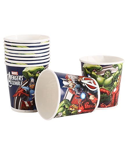Marvel Avengers Paper Cups Pack Of 10 Multi Color - Each 200 ml