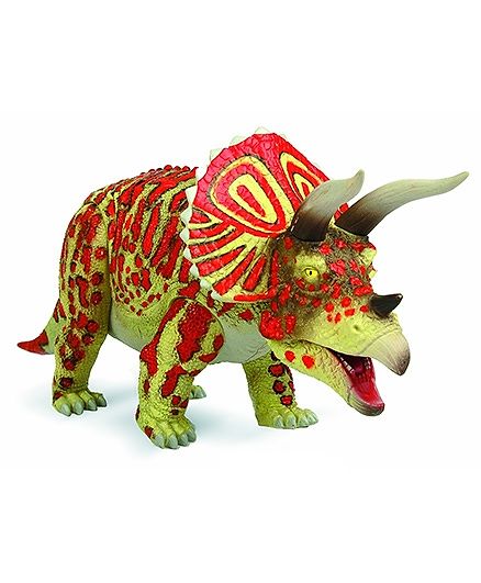 Geoworld Jurassic Action Triceratops Dinosaur Figure - Green And Red