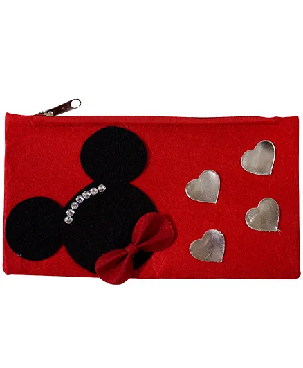 Mickey Design Stationery Pouch - Red