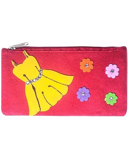 Li'll Pumpkins Dress Design Stationery Pouch - Red