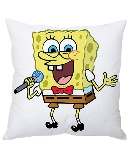 Stybuzz SpongeBob With Mike Cushion Cover White Yellow - FCCS00016