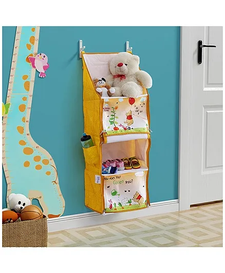 Winnie the Pooh Multipurpose Foldable Hanging Rack - Yellow And Multicolor