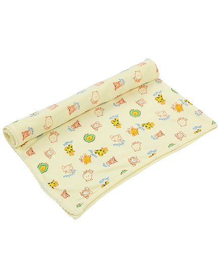 Tinycare Baby Towel Animal Print - Yellow