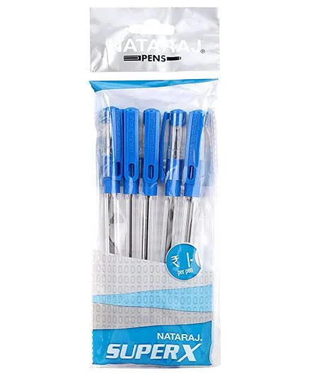 Nataraj Super X Pens Pack of 5 - Blue