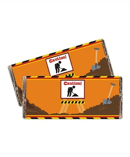 Prettyurparty Construction Chocolate Wrappers- Brown