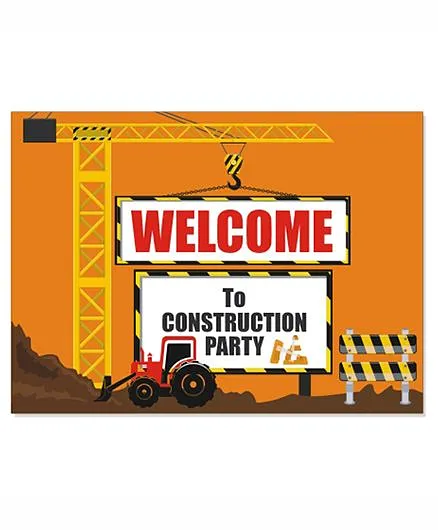 Prettyurparty Construction Entrance Banner / Door Sign- Brown