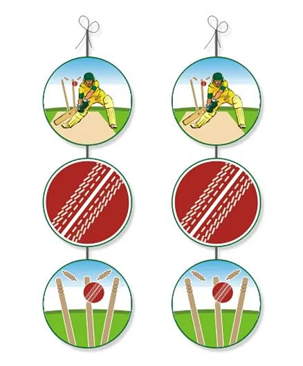 Prettyurparty Cricket Theme Danglers - Multicolor